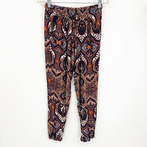 Evereve Braeve Seville Paisley Jogger Pant Size XS Lightweight Boho Western